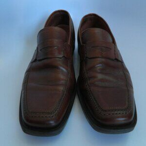 Johnston & Murphy Mens Brown Leather Upper Slip-on Loafer Shoes Size 10 Made USA